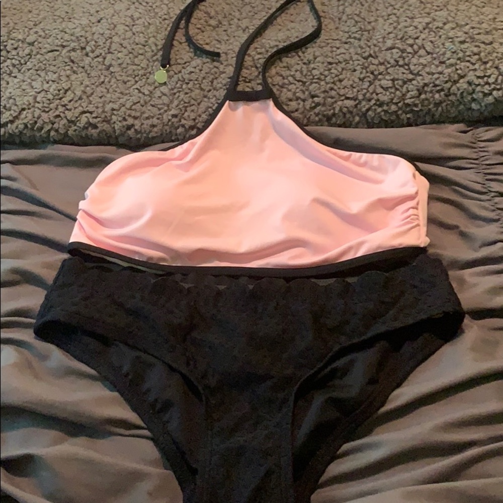 Kate spade pink and black bathing suit